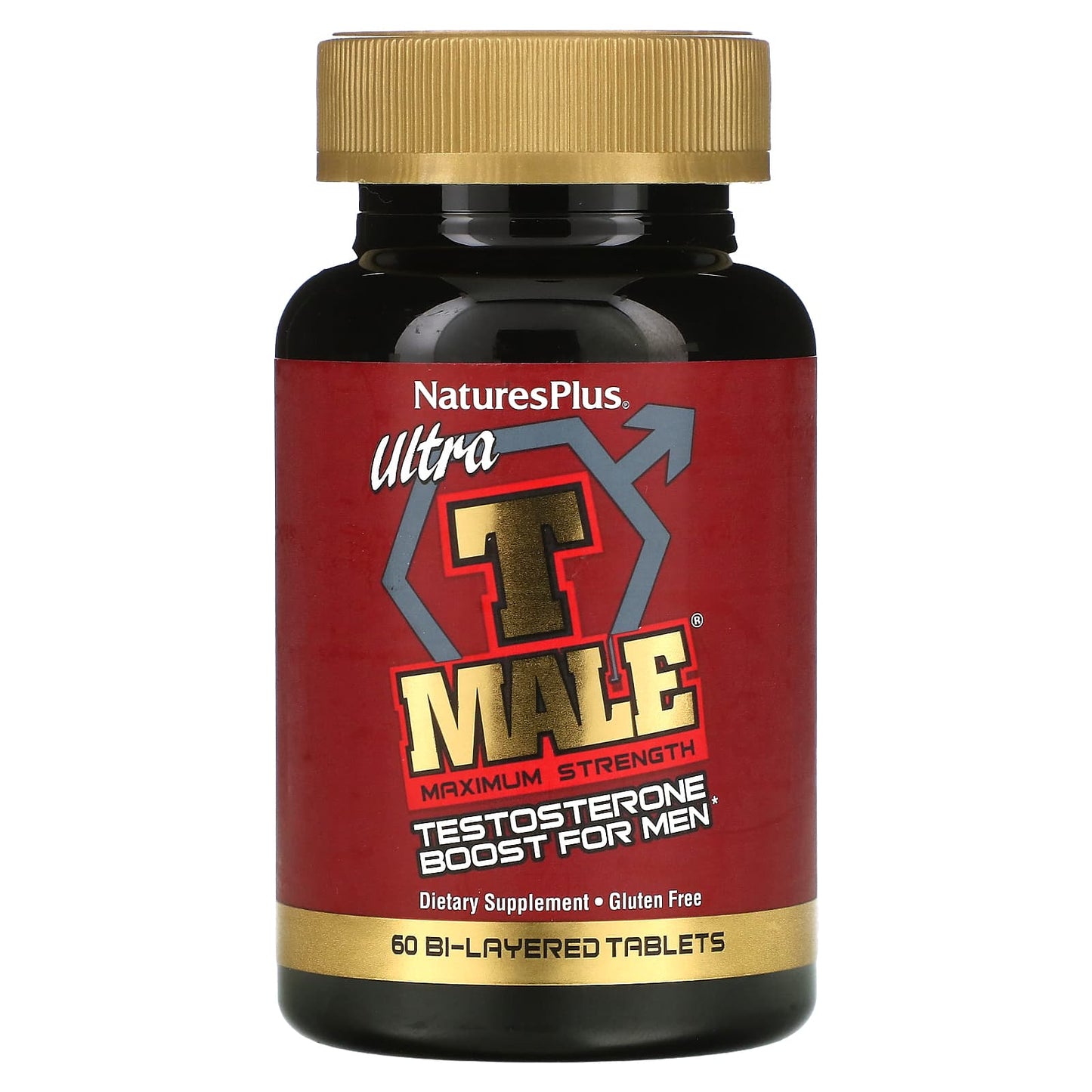 NaturesPlus, Ultra T-Male, Testosterone Boost for Men, Maximum Strength, 60 Bi-Layered Tablets - Image 1