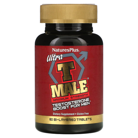 NaturesPlus, Ultra T-Male, Testosterone Boost for Men, Maximum Strength, 60 Bi-Layered Tablets - Image 1