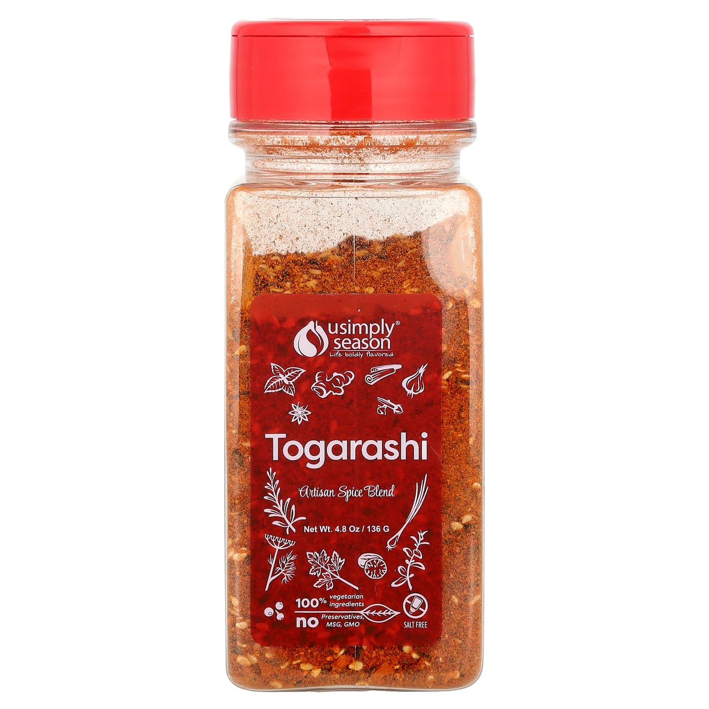 USimplySeason, Artisan Spice Blend, Togarashi, 4.8 oz (136 g) - Image 1