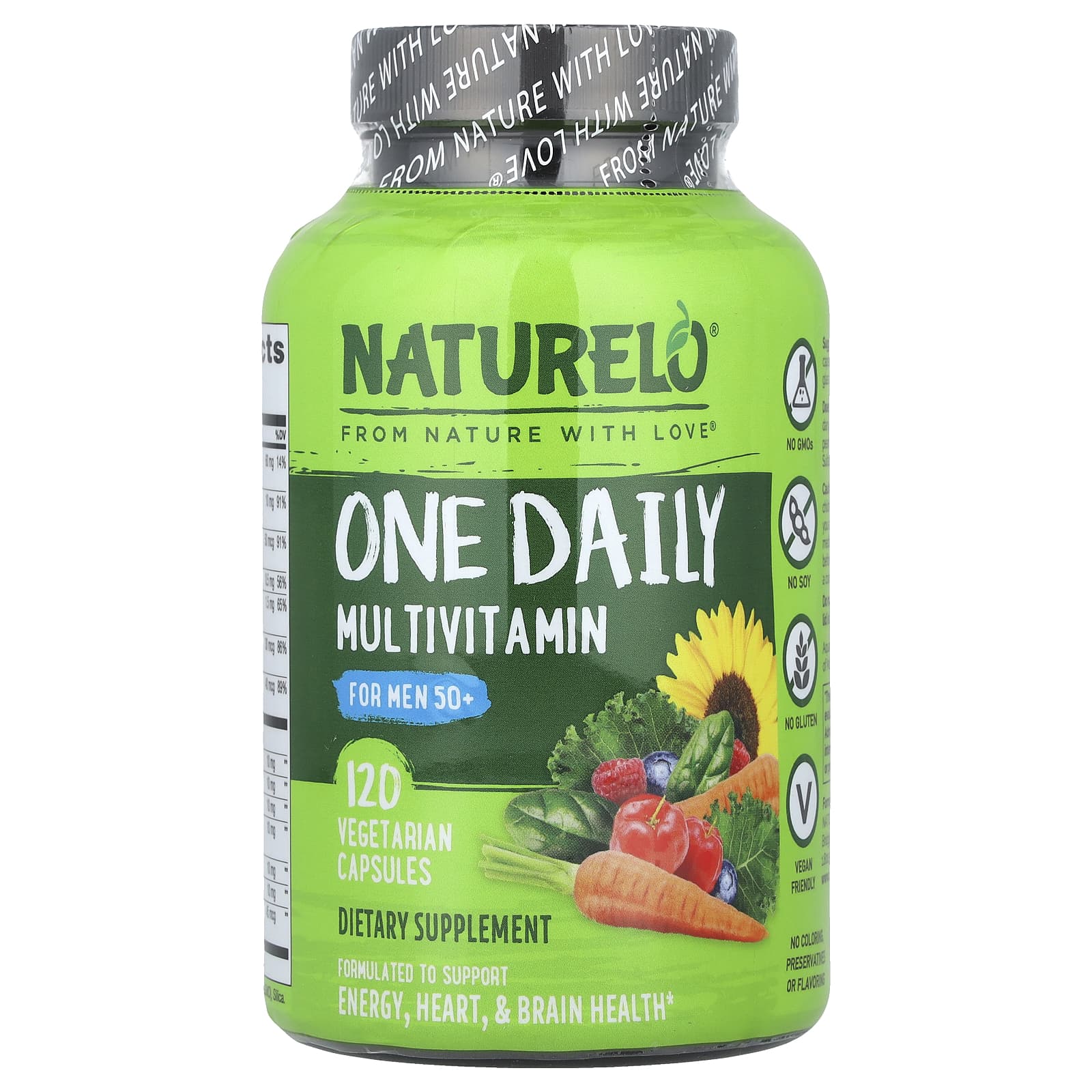 NATURELO, One Daily Multivitamin For Men 50+, 120 Vegetarian Capsules - Image 1
