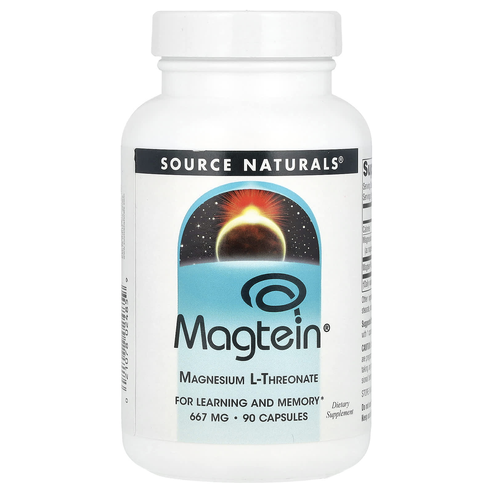 Source Naturals, Magtein®, Magnesium L-Threonate, 90 Capsules - Image 1