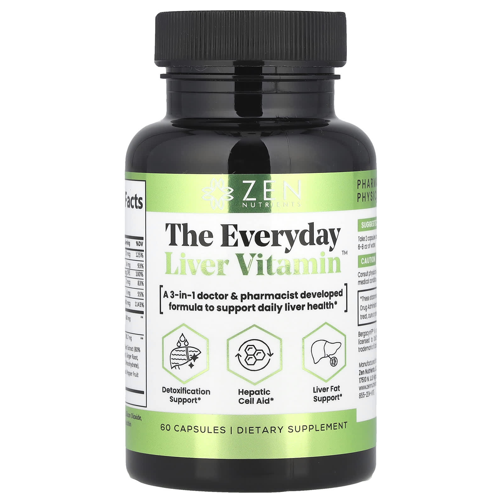 Zen Nutrients, The Everyday Liver Vitamin™, 60 Capsules - Image 1