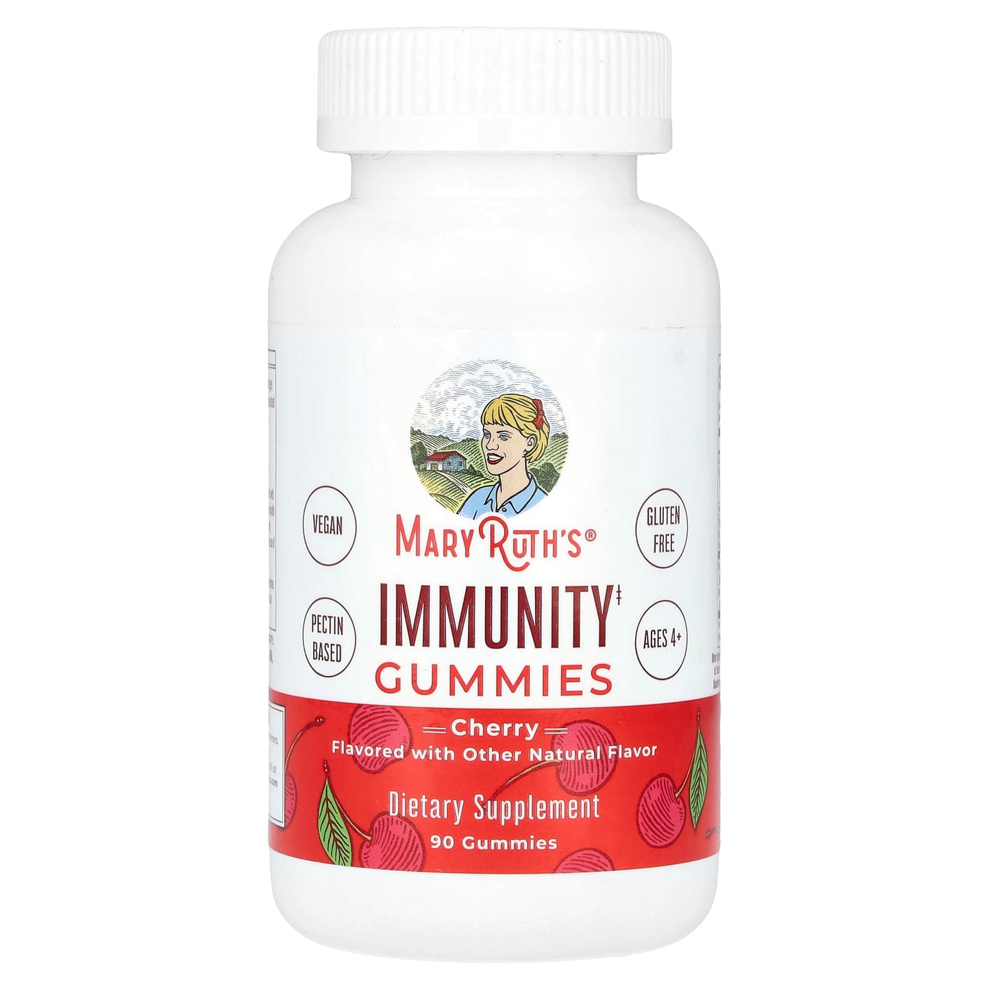 MaryRuth's, Immunity Gummies, Ages 4+, Cherry, 90 Gummies - Image 1