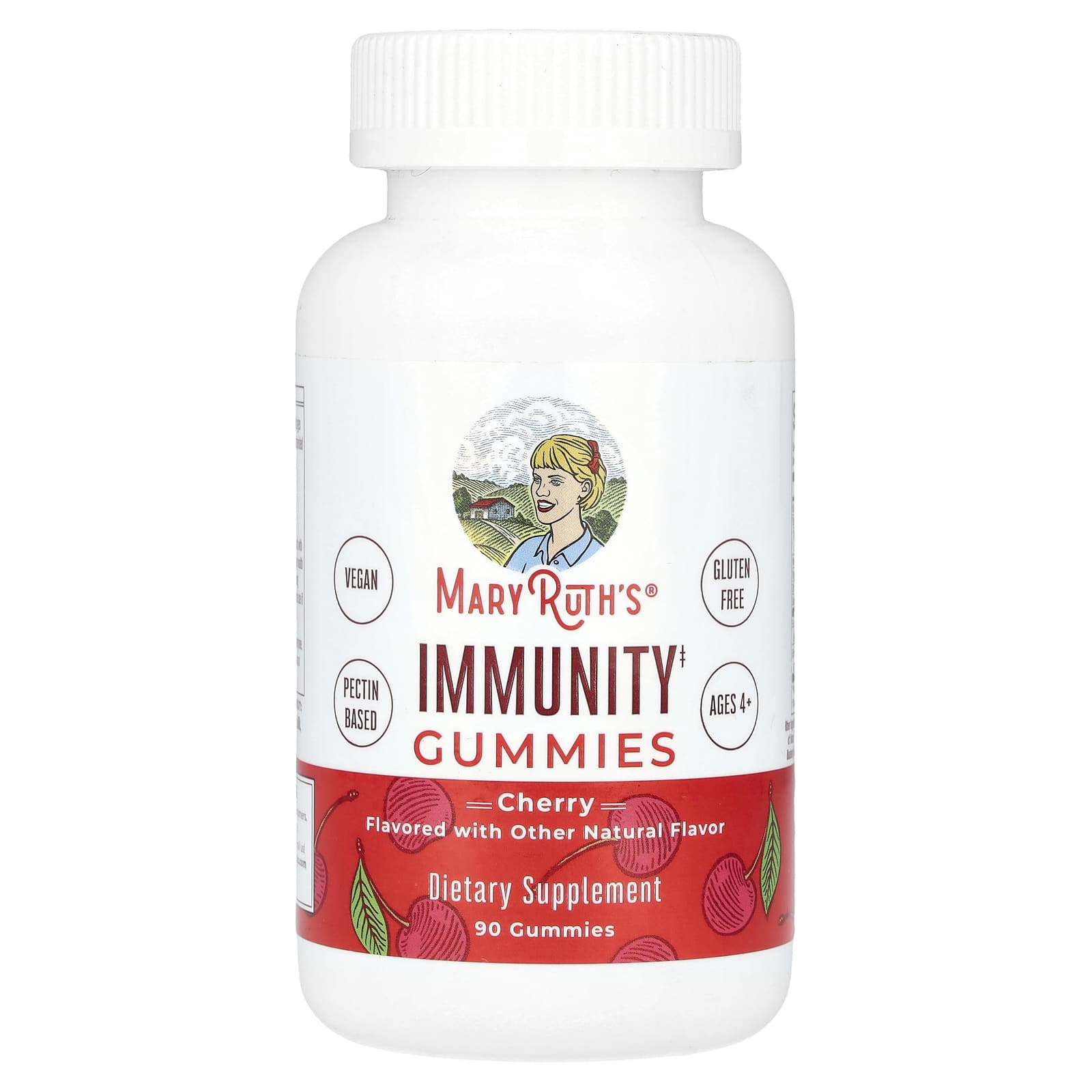 MaryRuth's, Immunity Gummies, Ages 4+, Cherry, 90 Gummies - Image 1