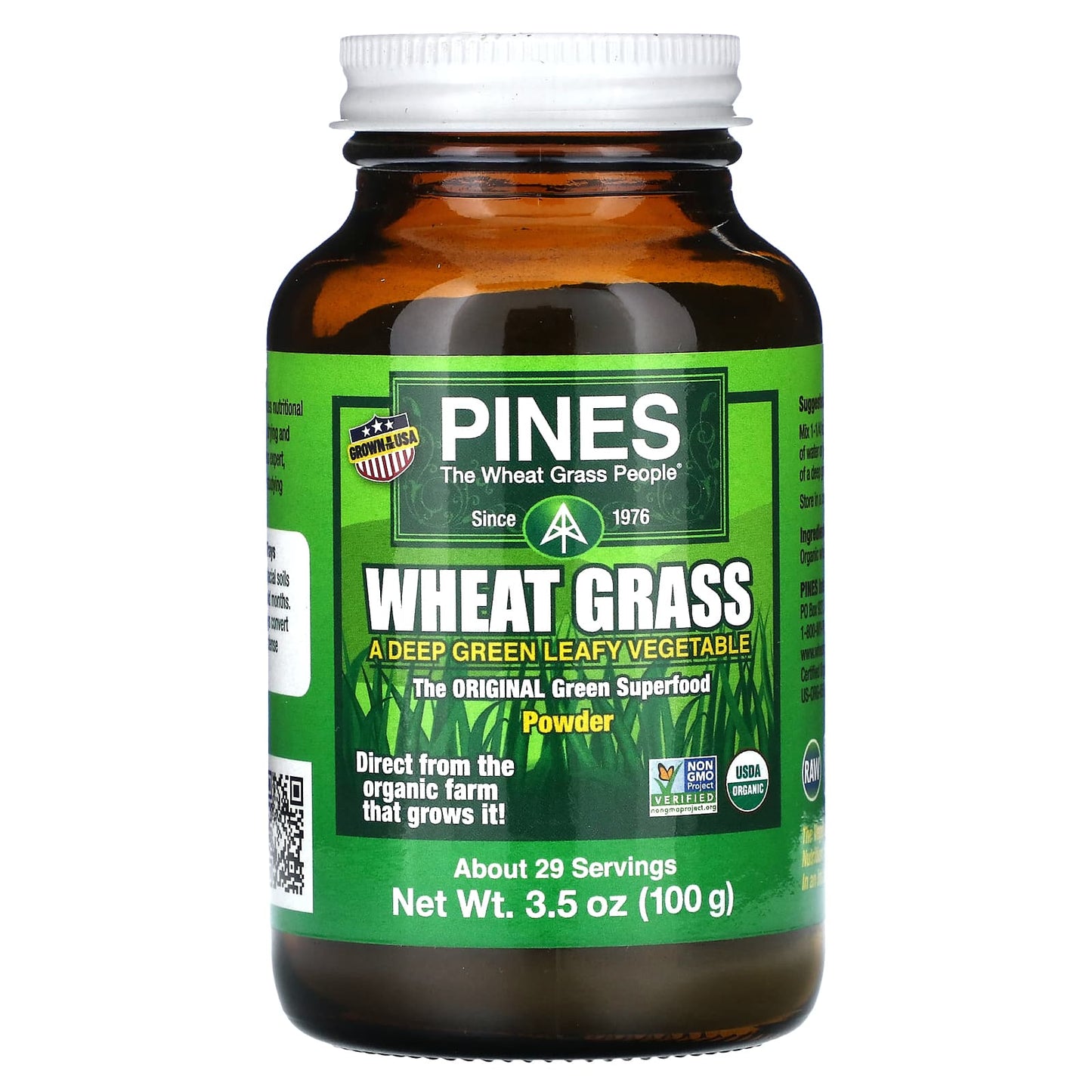 Pines International, Wheat Grass, Powder, 3.5 oz (100 g) - Image 1