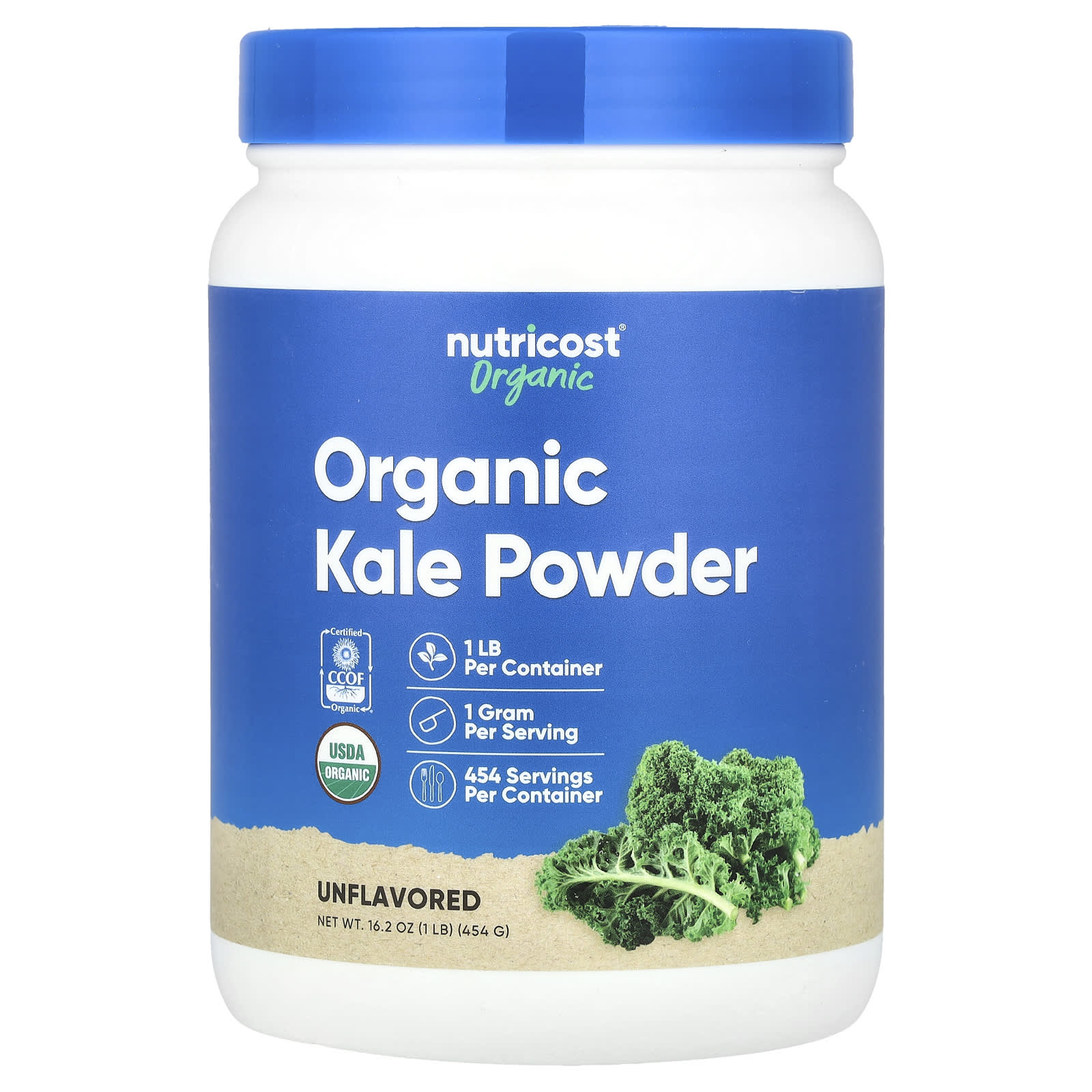 Nutricost, Organic Kale Powder, Unflavored, 16.2 oz (454 g) - Image 1