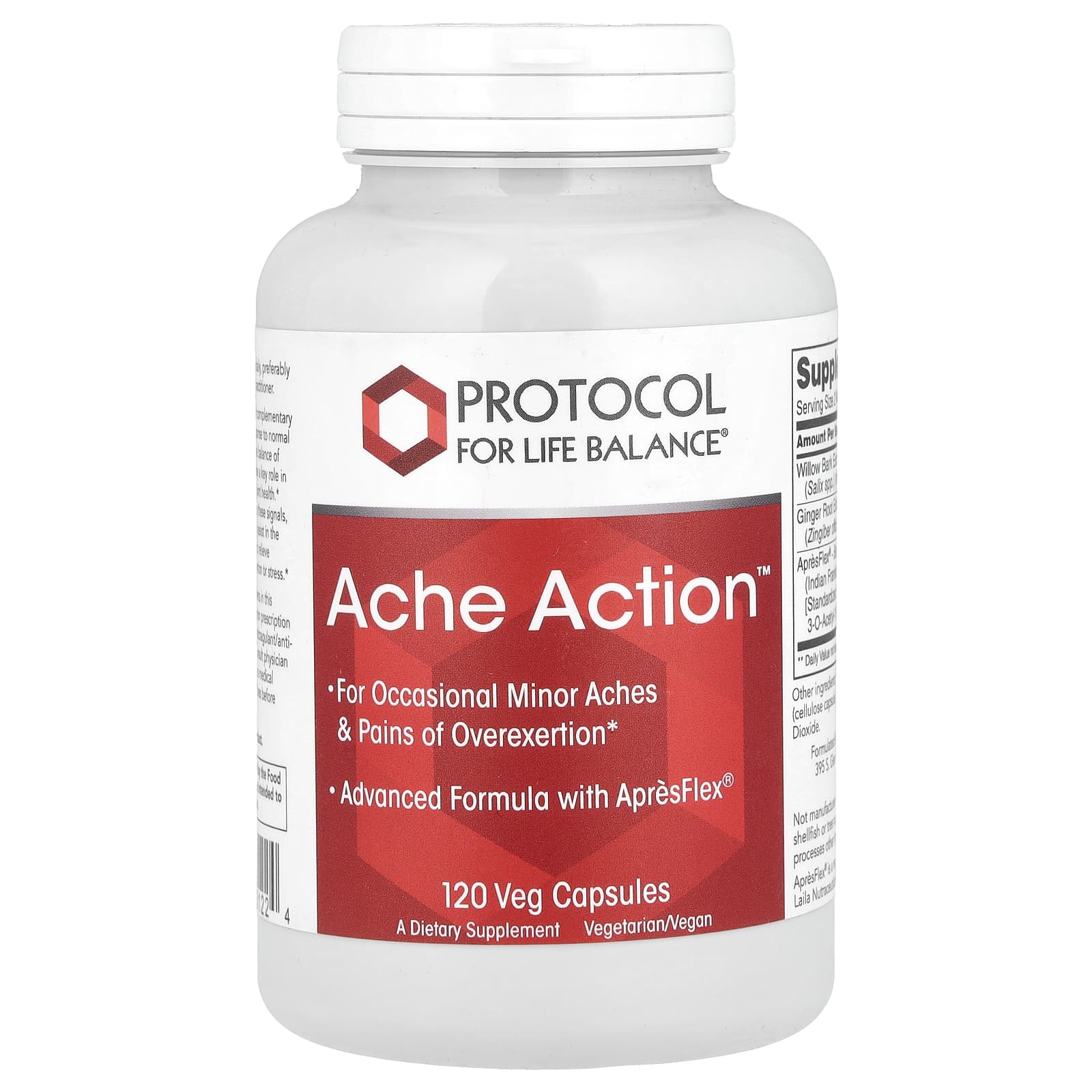 Protocol for Life Balance, Ache Action™, 120 Veg Capsules - Image 1