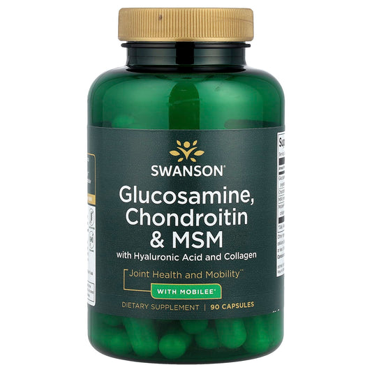 Swanson, Glucosamine, Chondroitin & MSM with Hyaluronic Acid and Collagen, 90 Capsules - Image 1