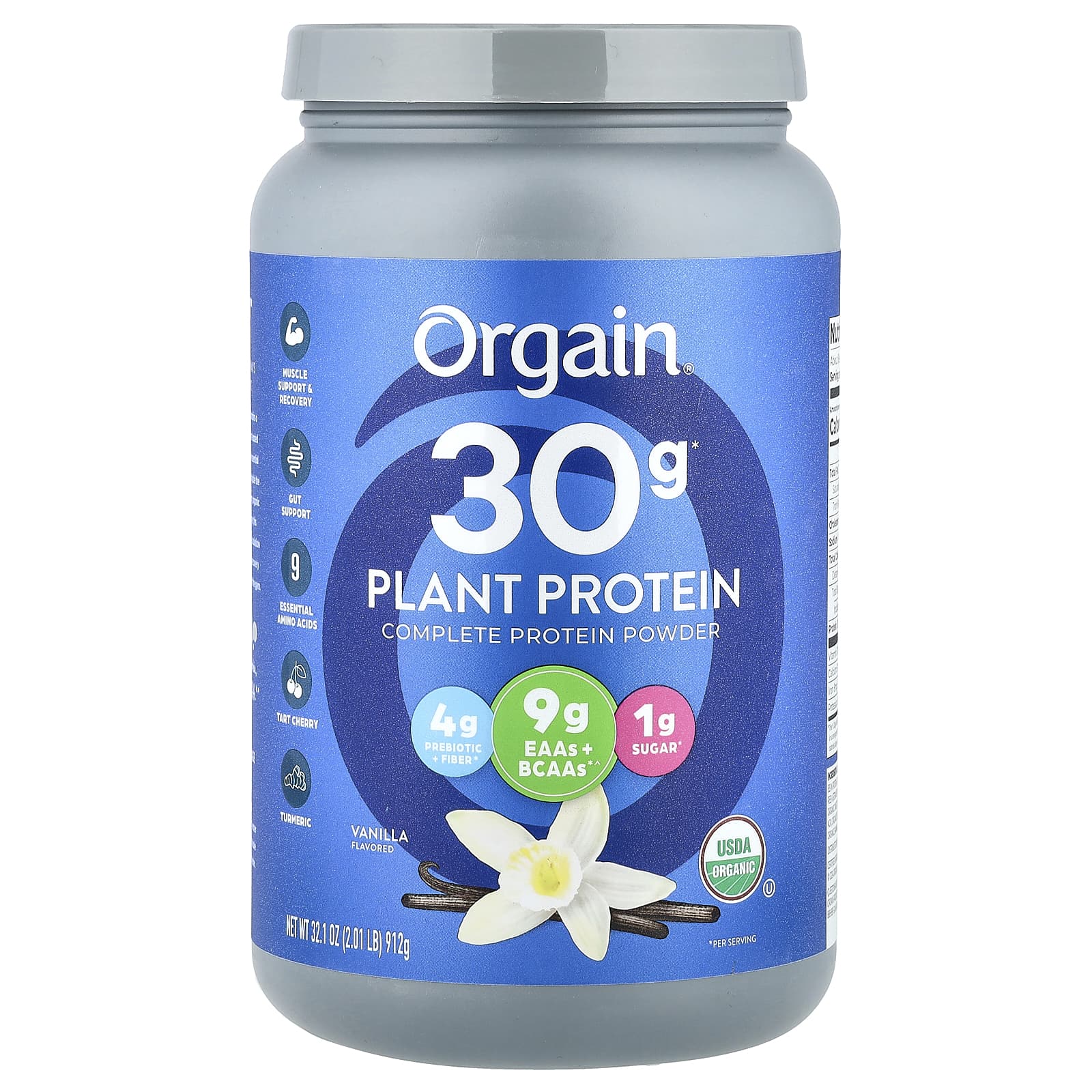 Orgain, Complete Plant Protein Powder, Vanilla, 2.01 lb (912 g) - Image 1
