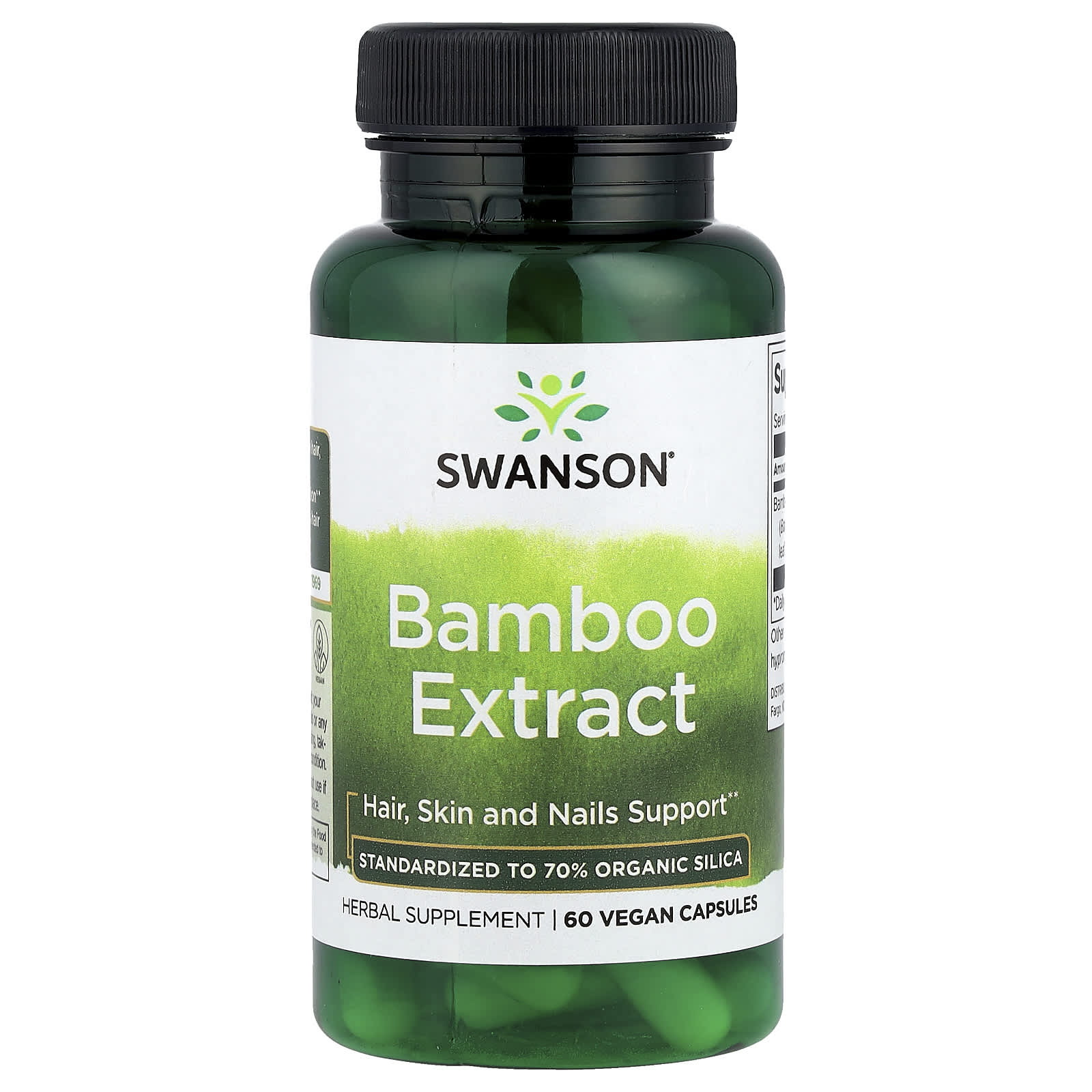 Swanson, Bamboo Extract, 60 Vegan Capsules (300 mg per Capsule) - Image 1