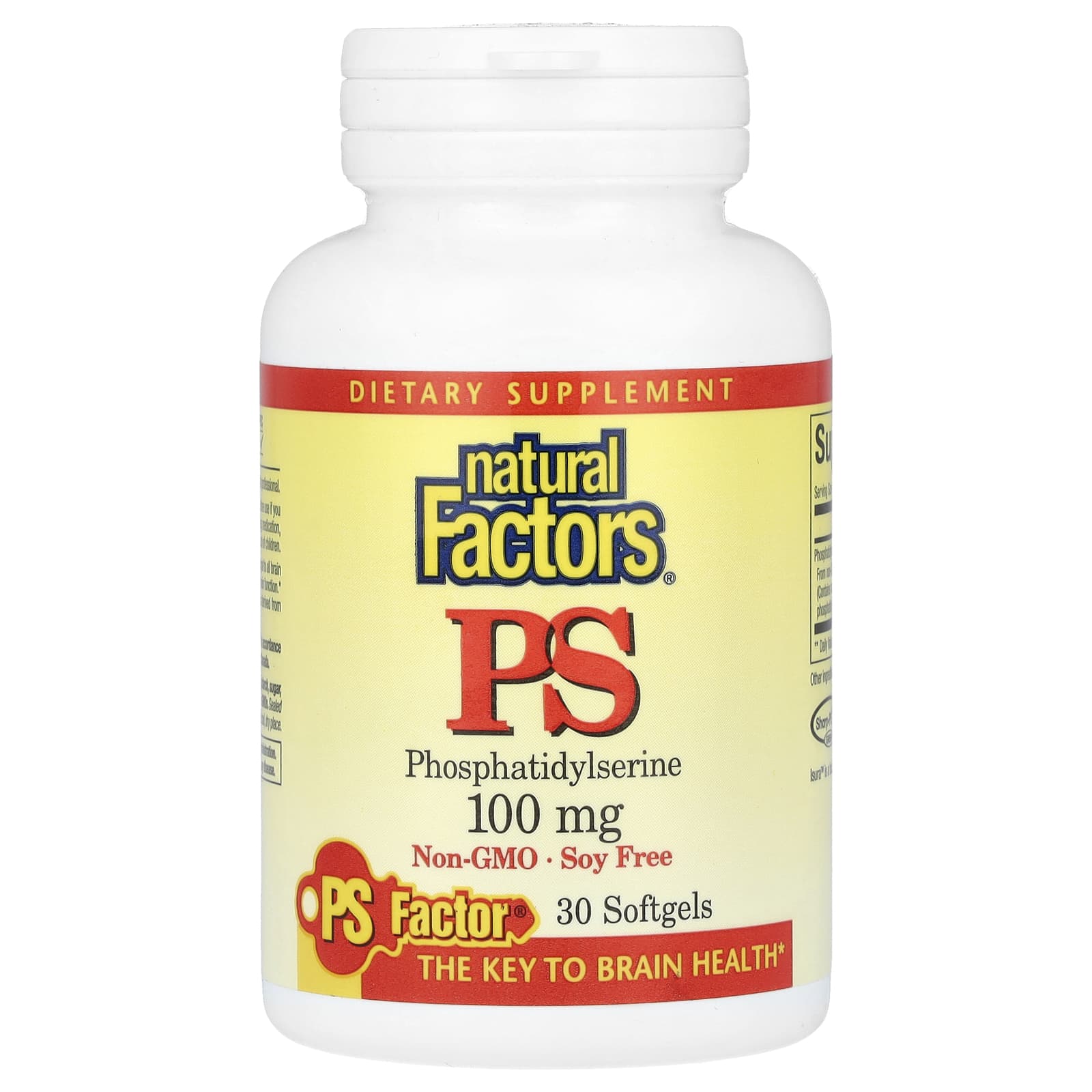 Natural Factors, PS, Phosphatidylserine, 100 mg, 30 Softgels - Image 1