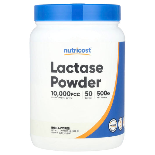 Nutricost, Lactase Powder, Unflavored, 1.1 lb (500 g) - Image 1