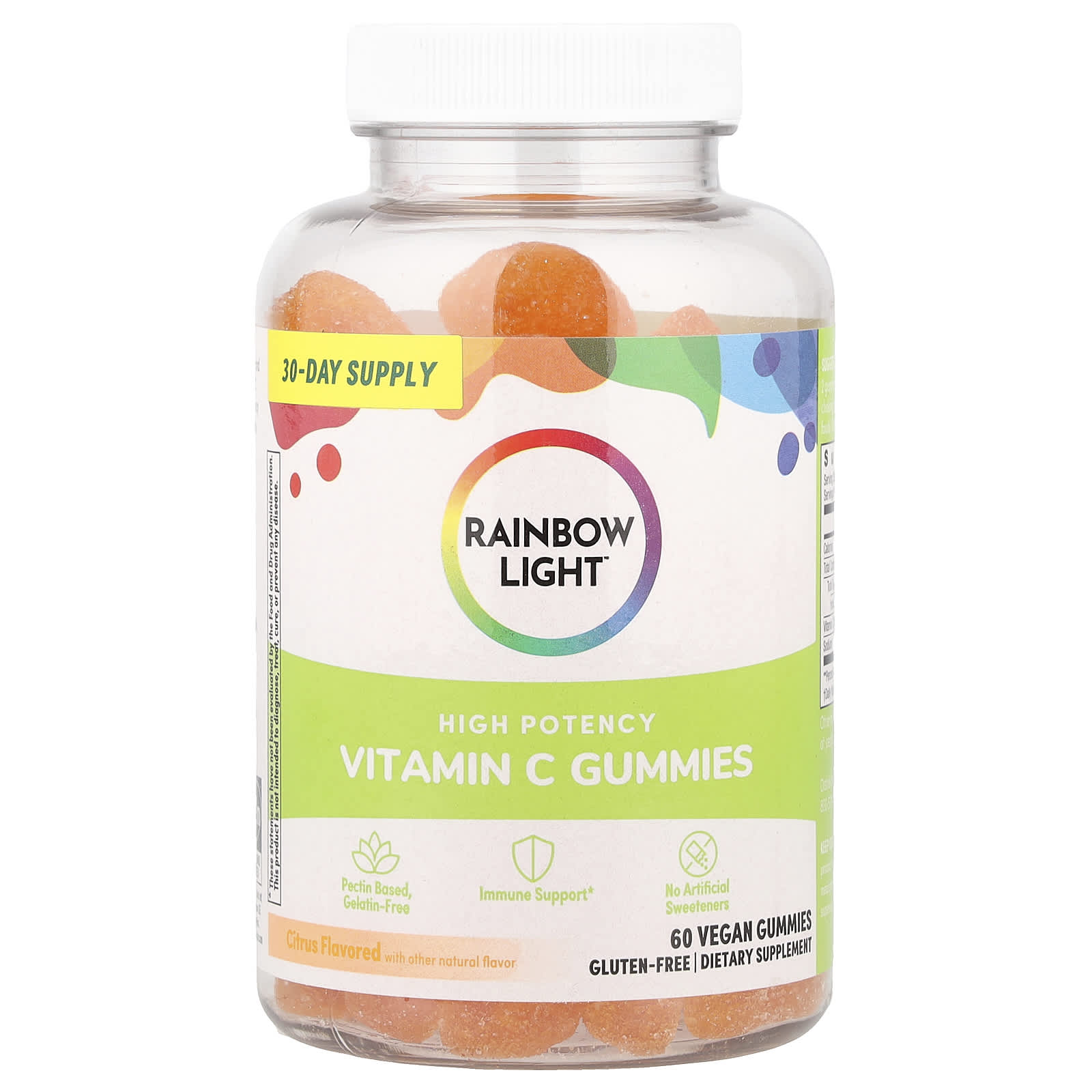 Rainbow Light, Vitamin C Gummies, Citrus, 60 Vegan Gummies - Image 1