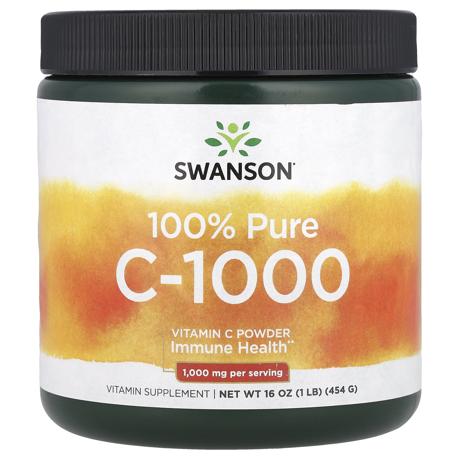 Swanson, 100% Pure C-1000, Vitamin C Powder, 16 oz (454 g) - Image 1