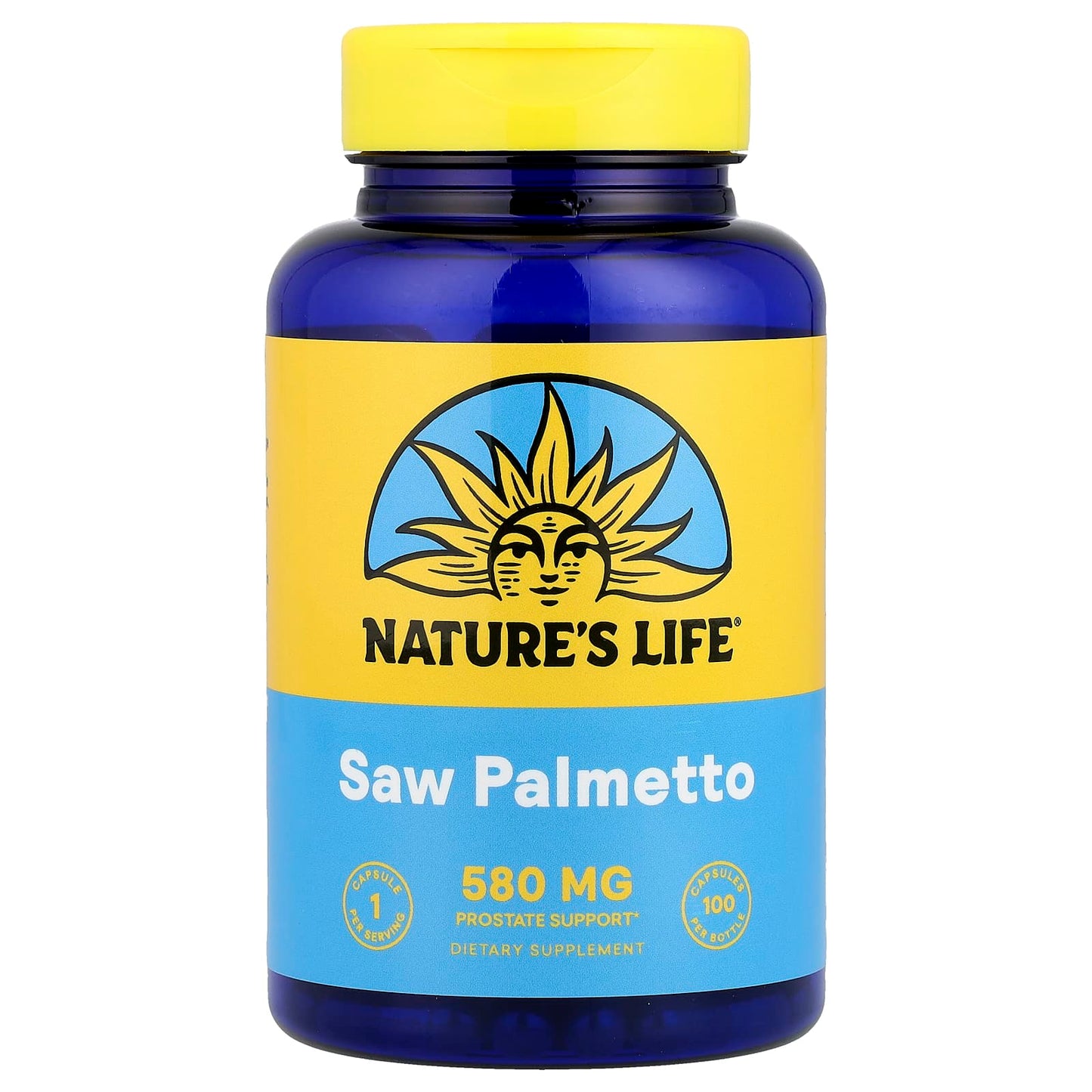Nature's Life, Saw Palmetto, 580 mg, 100 Capsules - Image 1