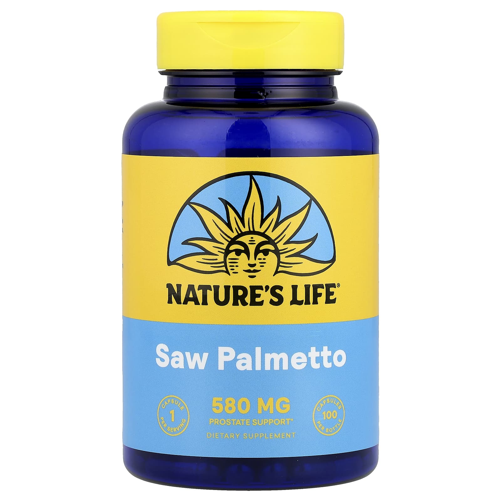 Nature's Life, Saw Palmetto, 580 mg, 100 Capsules - Image 1