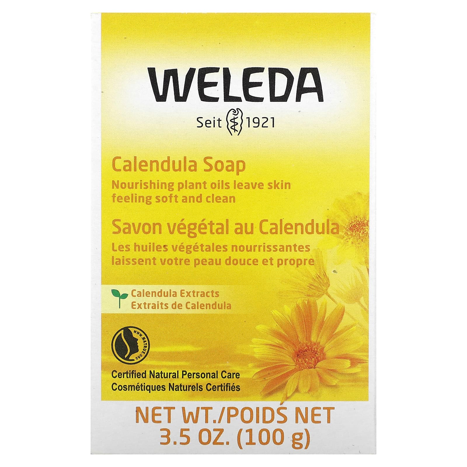 Weleda, Calendula Soap, Sensitive Skin, 3.5 oz (100 g) - Image 1