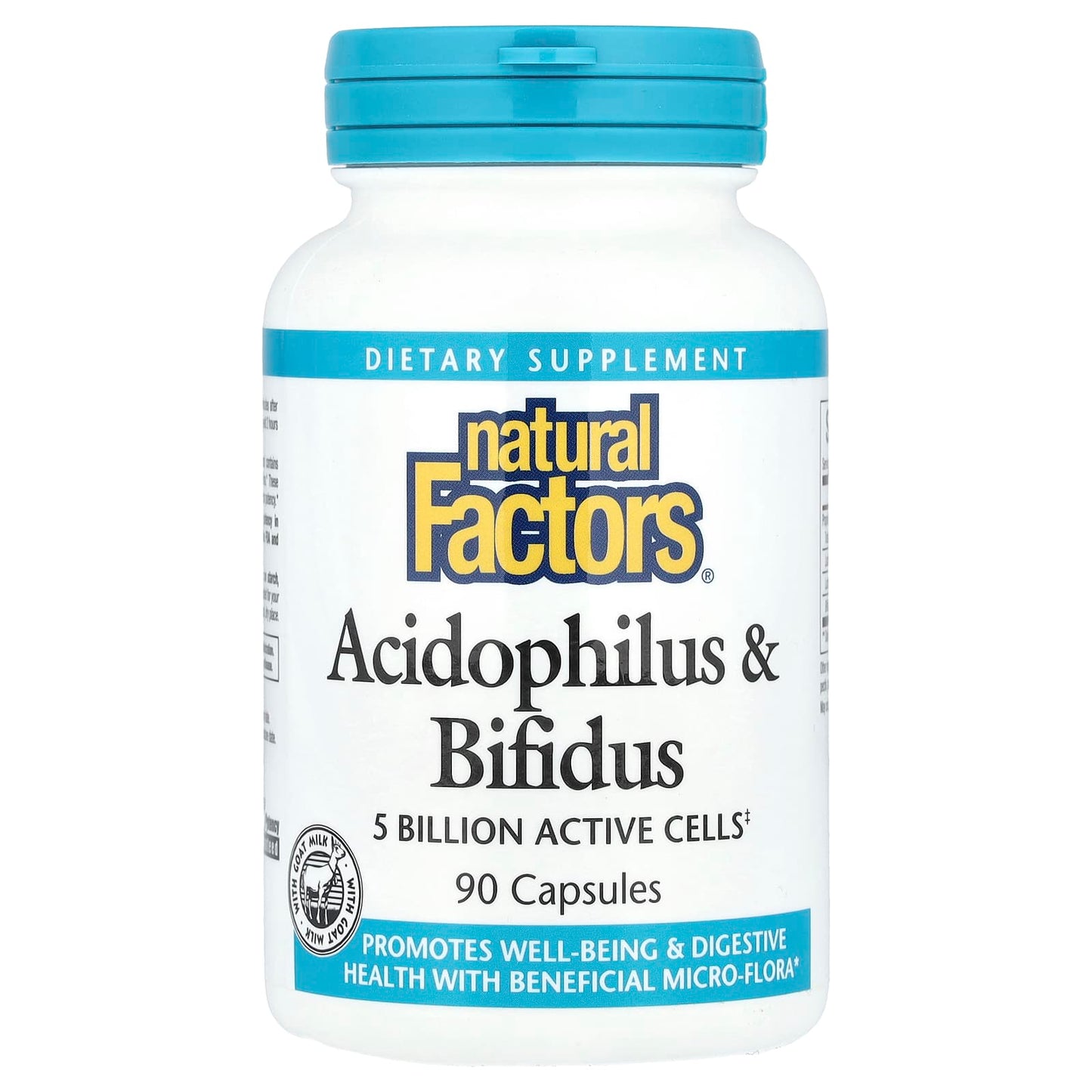 Natural Factors, Acidophilus & Bifidus, 90 Capsules - Image 1