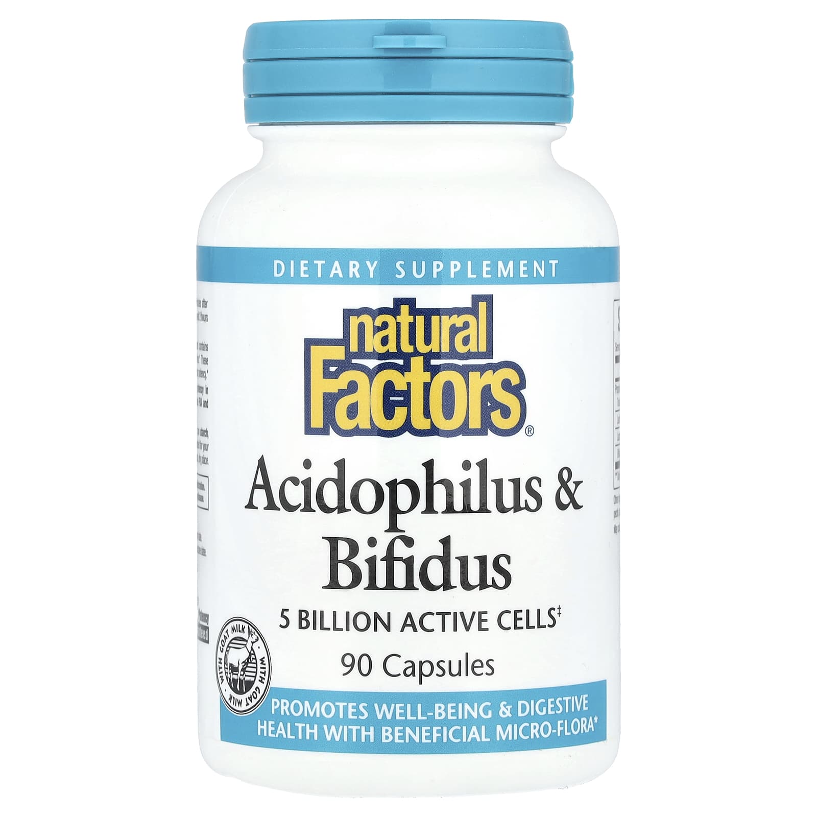 Natural Factors, Acidophilus & Bifidus, 90 Capsules - Image 1