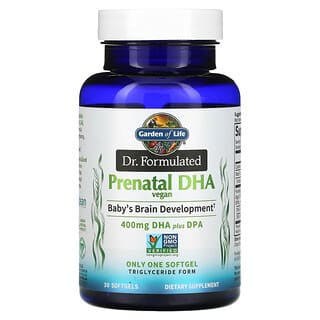 Vegan Prenatal DHA Softgels by Garden of Life - Supports Brain Development & Pre