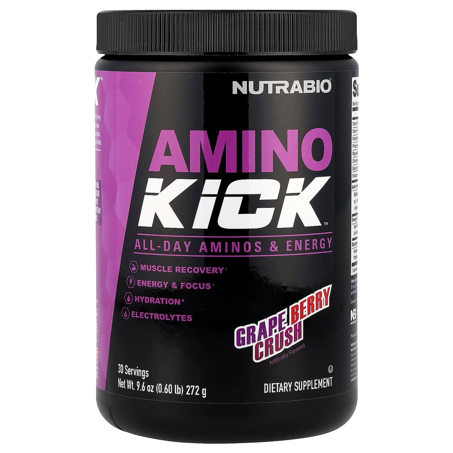 NutraBio, Amino Kick™, Grape Berry Crush, 9.6 oz (272 g) - Image 1