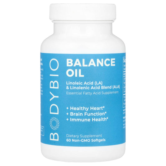 BodyBio Balance Oil: Omega 6 &amp; 3 Fatty Acid Supplement | Non-GMO Softgels - Image 1