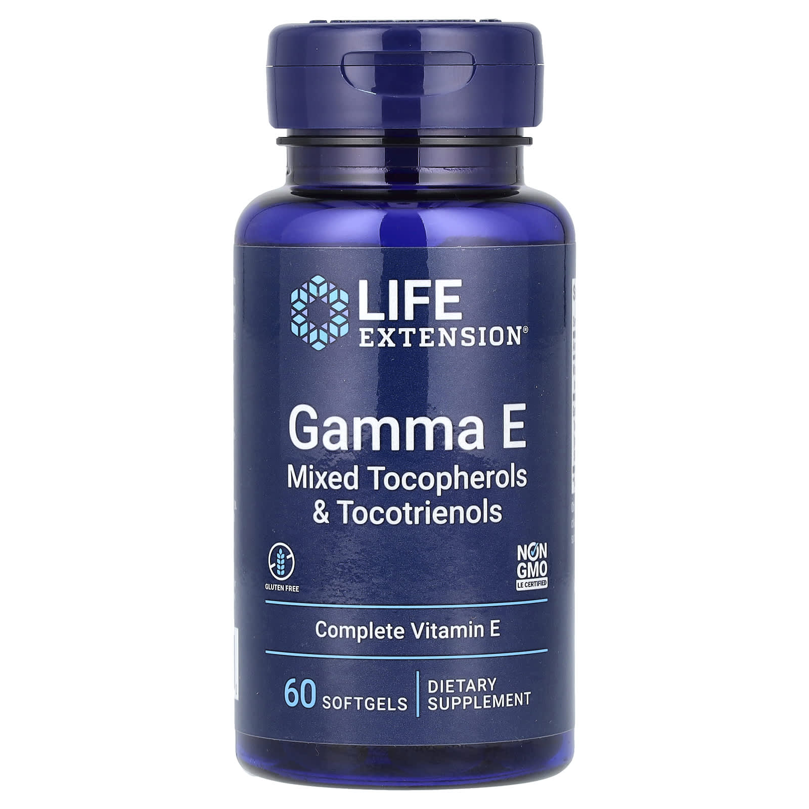 Life Extension, Gamma E, Mixed Tocopherols & Tocotrienols, 60 Softgels - Image 1