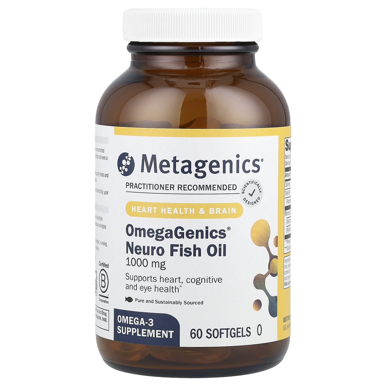 Metagenics, OmegaGenics®, Neuro Fish Oil, 1,000 mg, 60 Softgels - Image 1