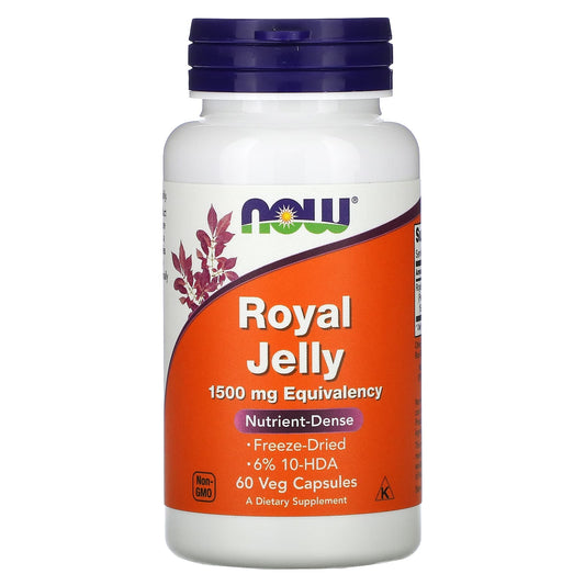 NOW Foods, Royal Jelly, 1,500 mg, 60 Veg Capsules - Image 1