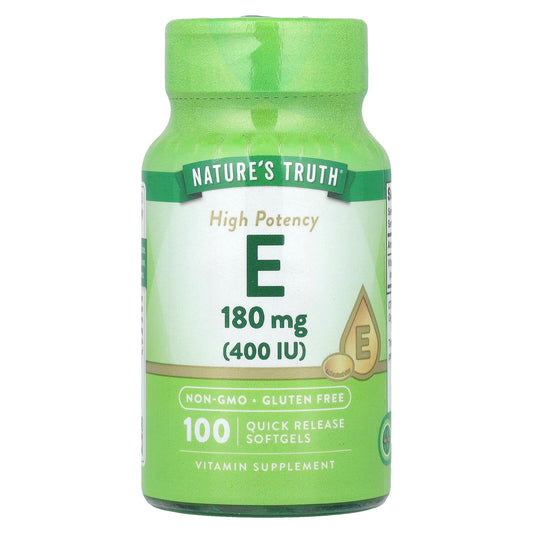 Nature's Truth, Vitamin E, High Potency , 180 mg (400 IU), 100 Quick Release Softgels - Image 1