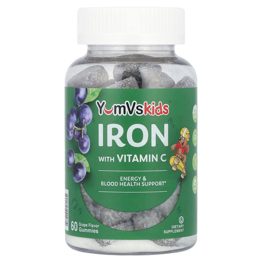 YumVs, Iron with Vitamin C Gummies, Grape, 60 Gummies - Image 1