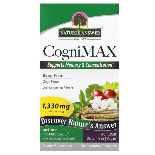 Nature's Answer, CogniMax, 60 Vegetarian Capsules - Image 1