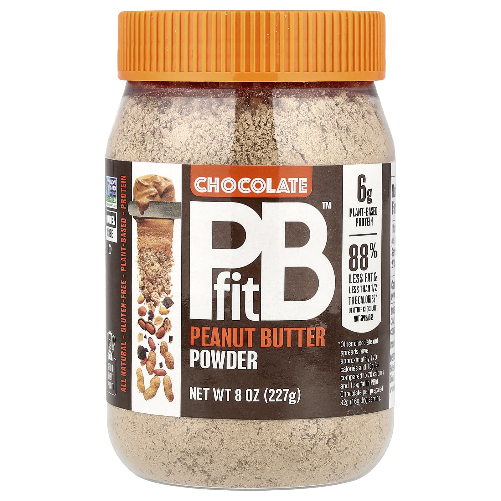 PBfit, Peanut Butter Powder, Chocolate, 8 oz (227 g) - Image 1