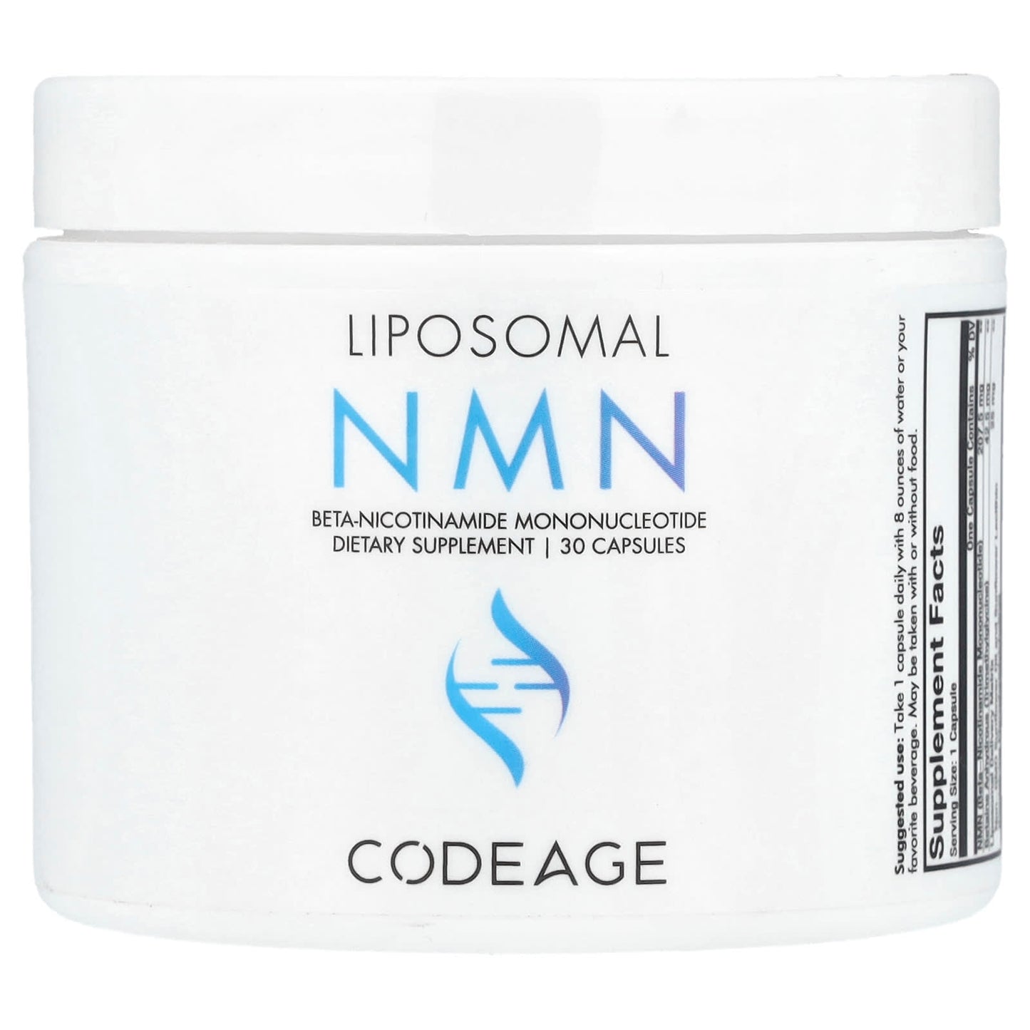 CodeAge Liposomal NMN Dietary Supplement with NMN & TMG - 30 Capsules - Image 1