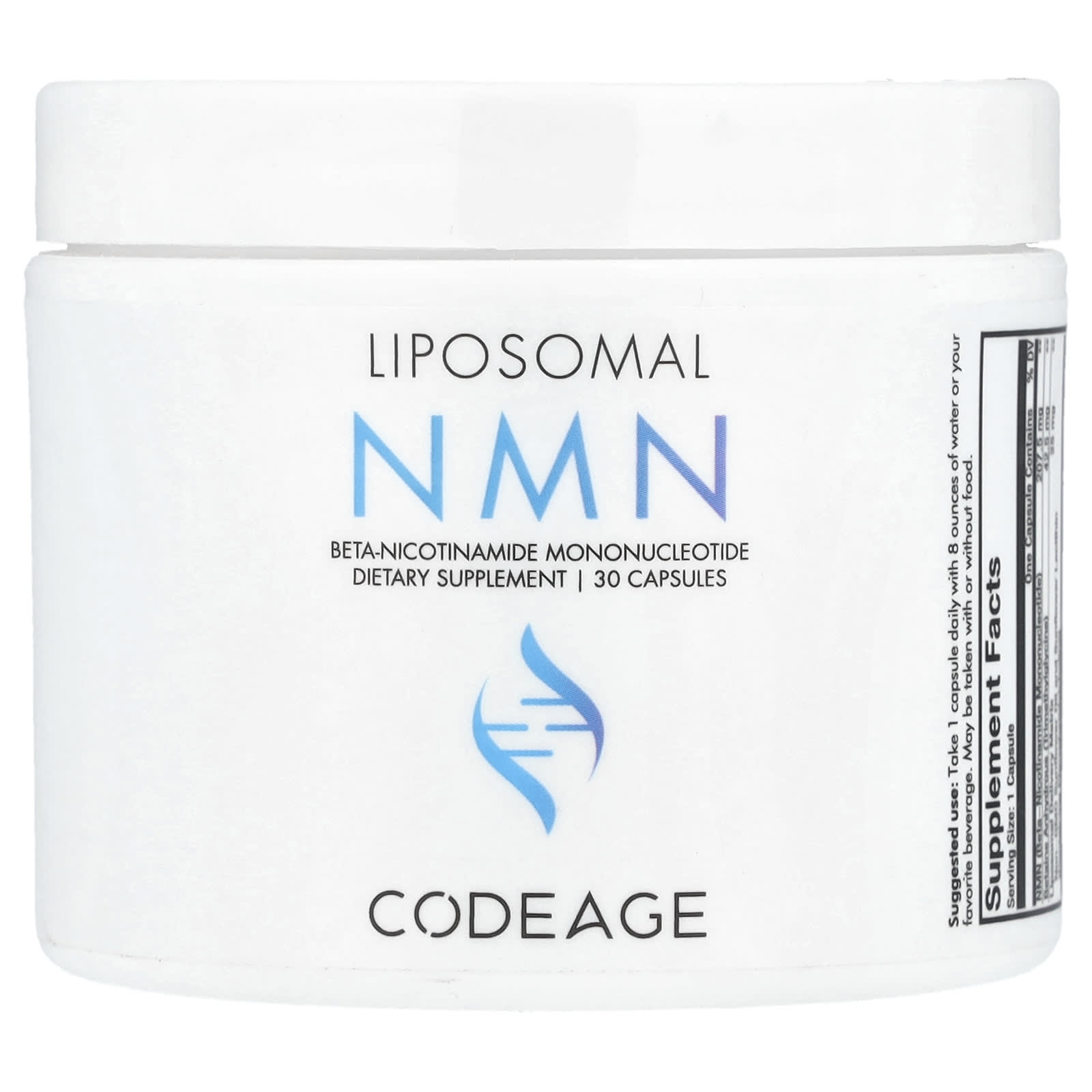 CodeAge Liposomal NMN Dietary Supplement with NMN & TMG - 30 Capsules - Image 1