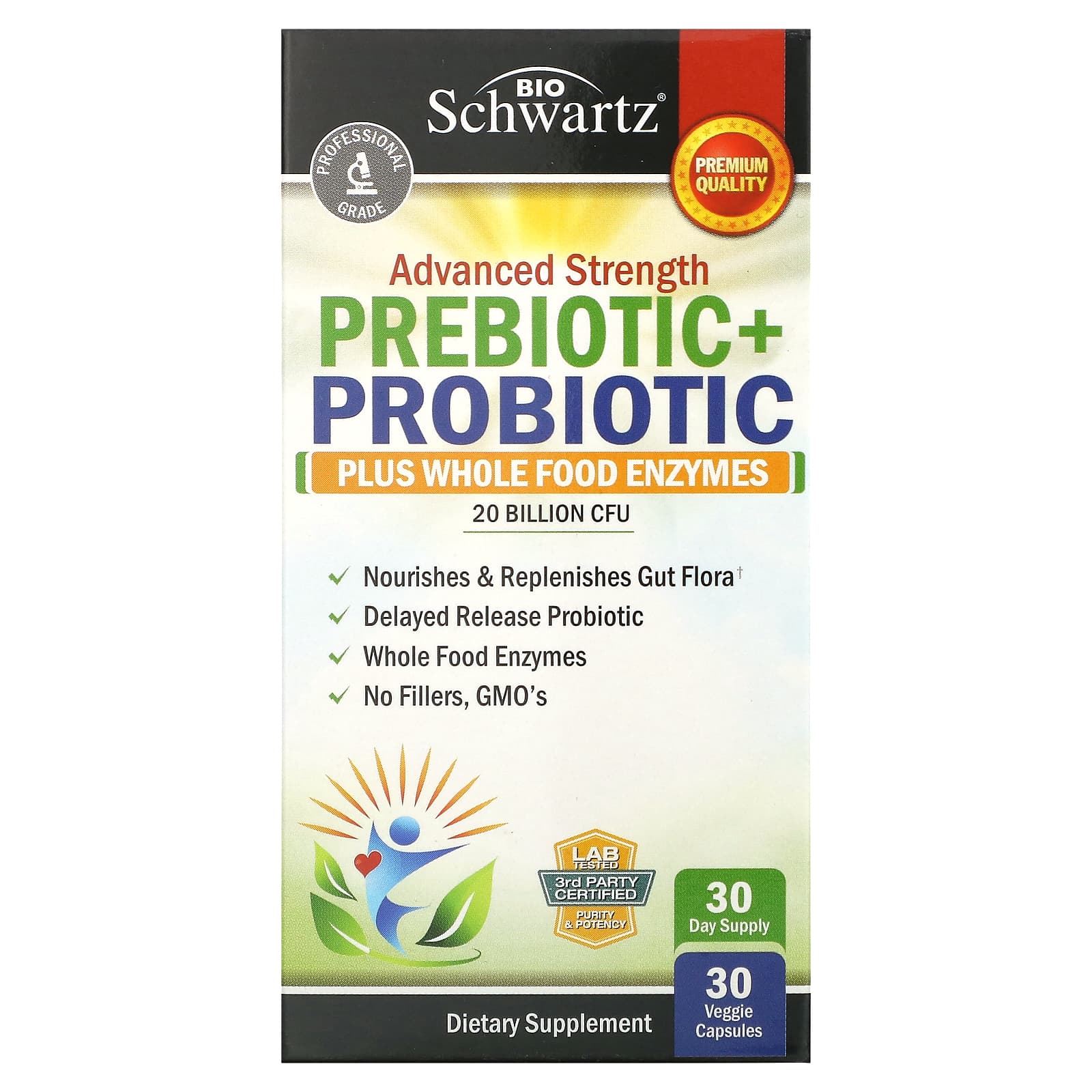 Advanced Strength Probiotics & Prebiotics by BioSchwartz - 20B CFU - Image 1