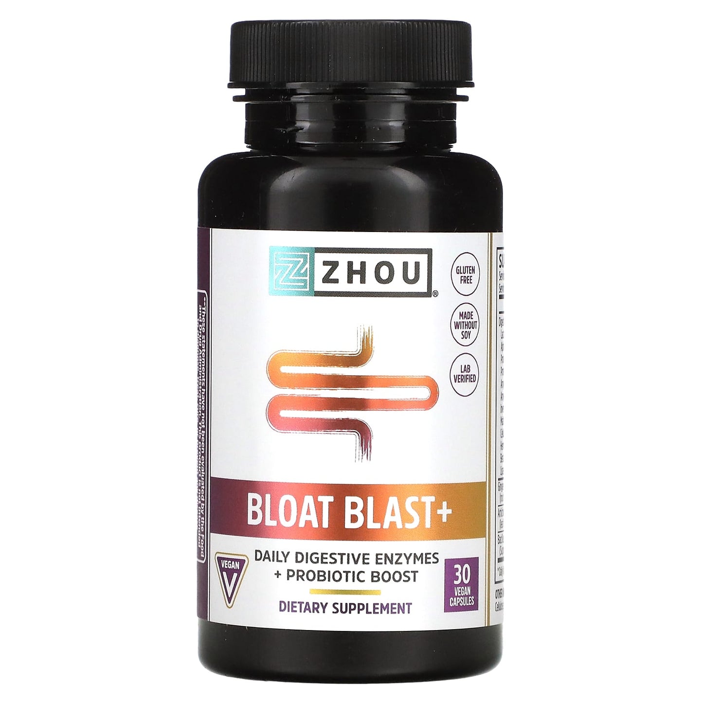Zhou Nutrition, Bloat Blast+, 30 Vegan Capsules - Image 1