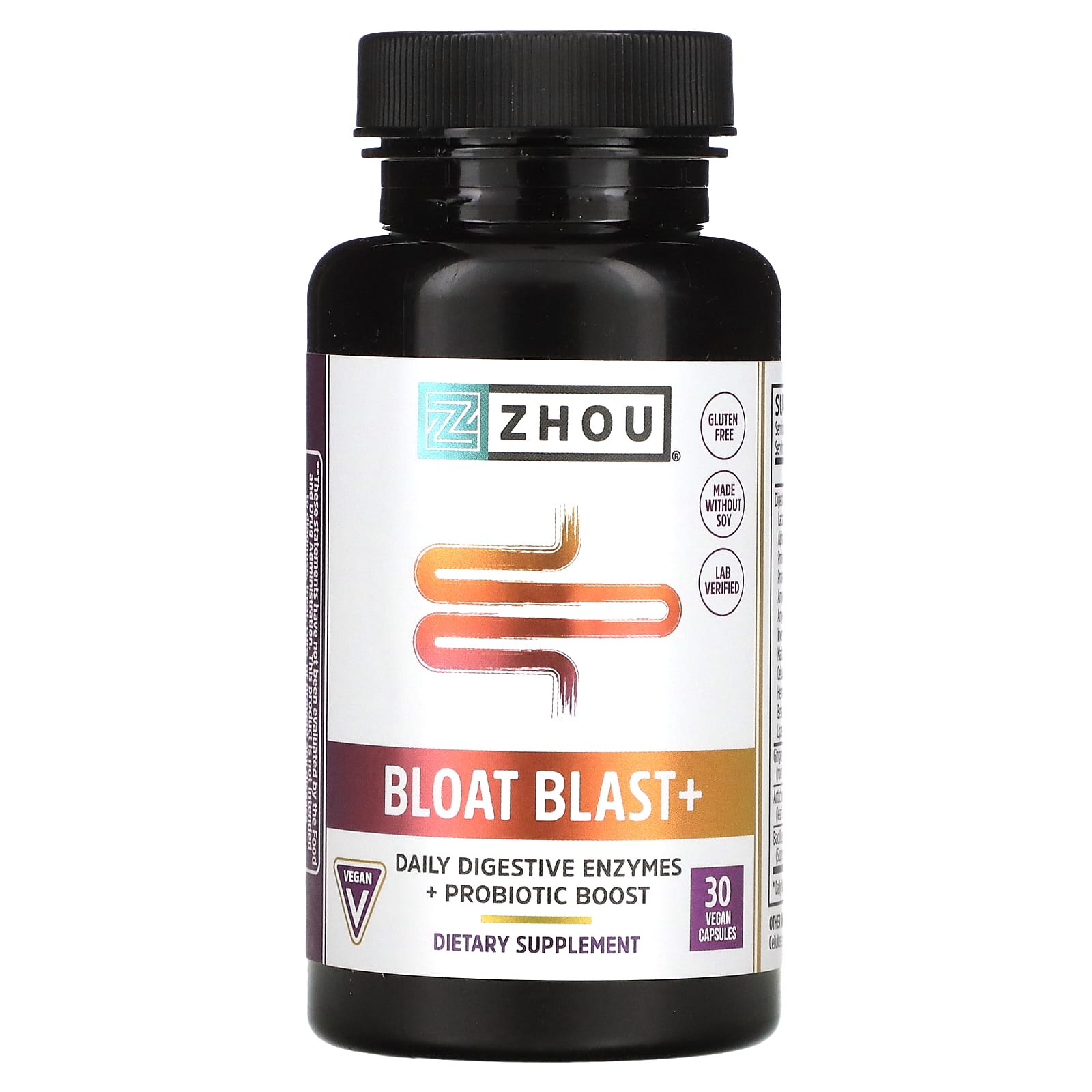 Zhou Nutrition, Bloat Blast+, 30 Vegan Capsules - Image 1