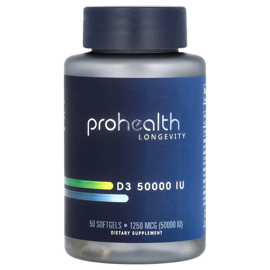 ProHealth Longevity, Vitamin D3 , 1,250 mcg (50,000 IU), 50 Softgels - Image 1