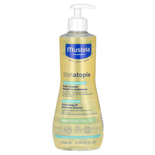 Mustela, Stelatopia Cleansing Oil, Fragrance Free, 16.9 fl oz (500 ml) - Image 1