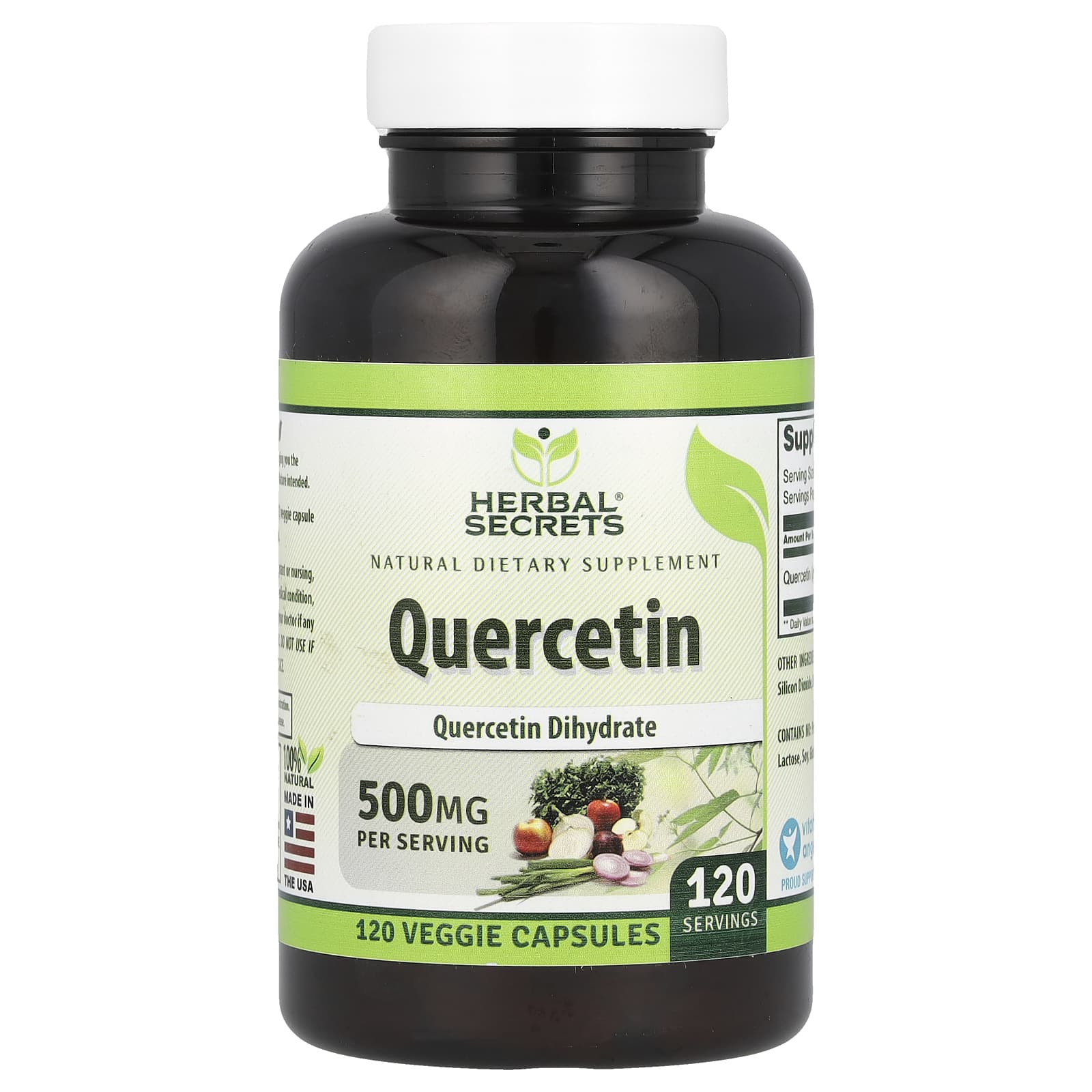 Quercetin Dietary Supplement 500mg by Herbal Secrets - Image 1