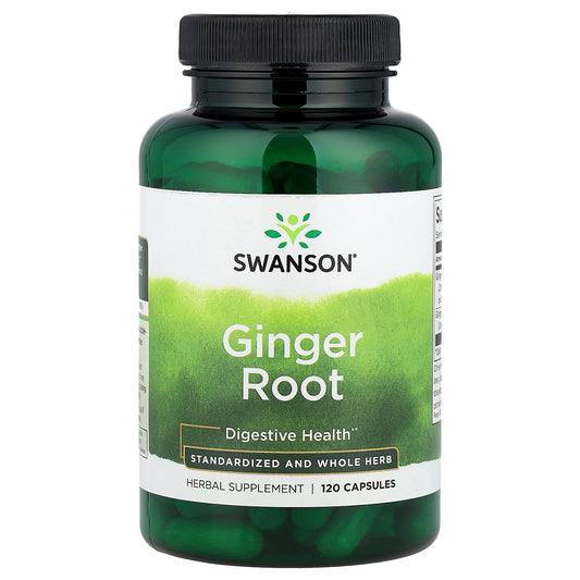 Swanson, Ginger Root, Standardized and Whole Herb, 120 Capsules - Image 1