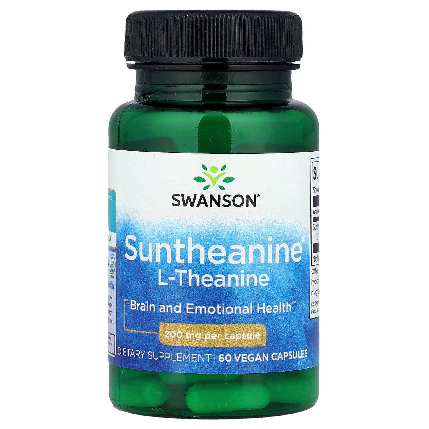 Swanson, Suntheanine® L-Theanine, 200 mg, 60 Vegan Capsules - Image 1