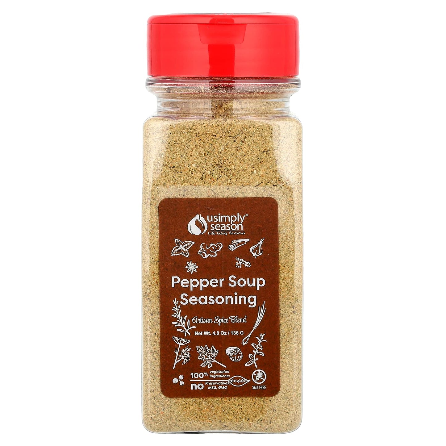 USimplySeason, Artisan Spice Blend, Pepper Soup Seasoning, 4.8 oz (136 g) - Image 1