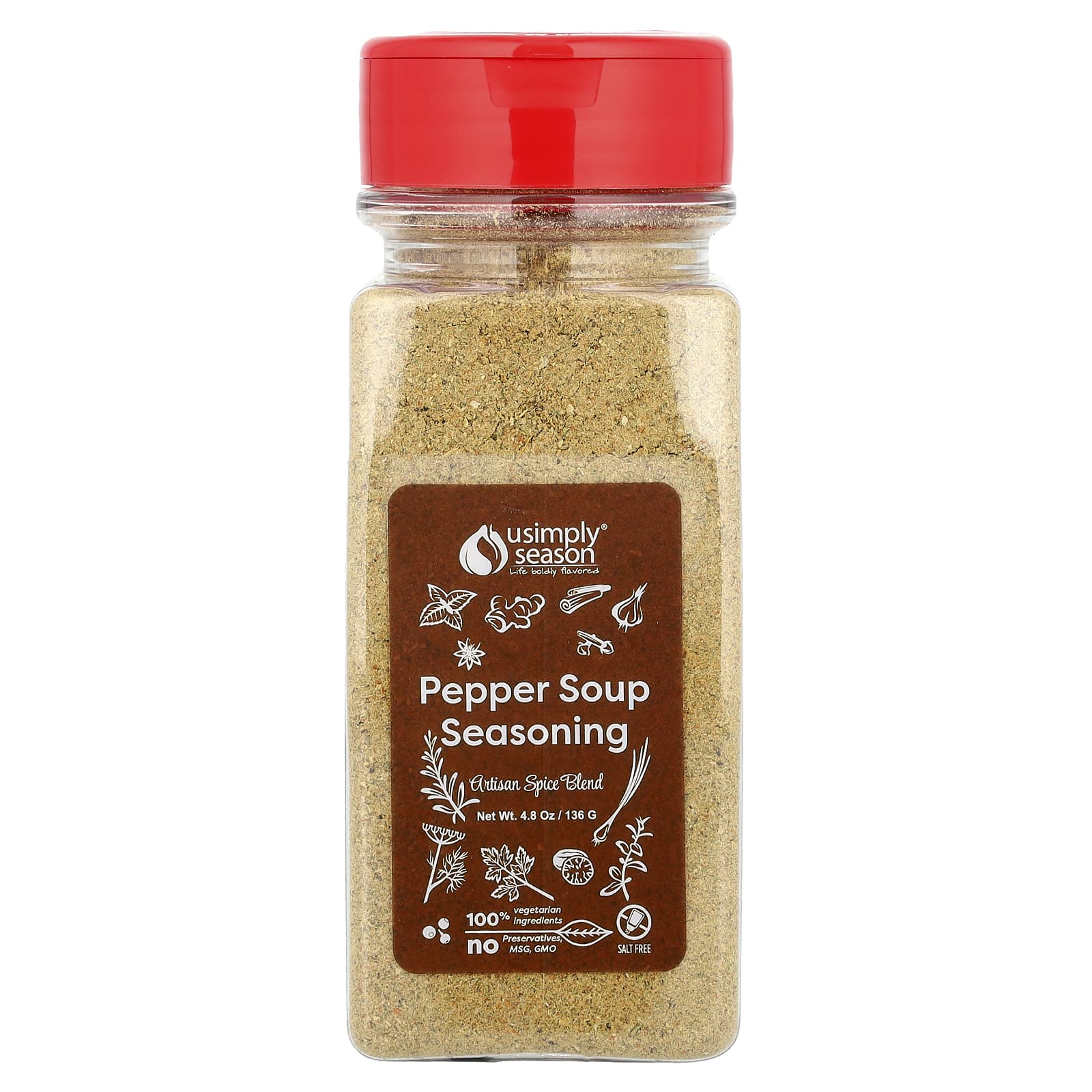 USimplySeason, Artisan Spice Blend, Pepper Soup Seasoning, 4.8 oz (136 g) - Image 1
