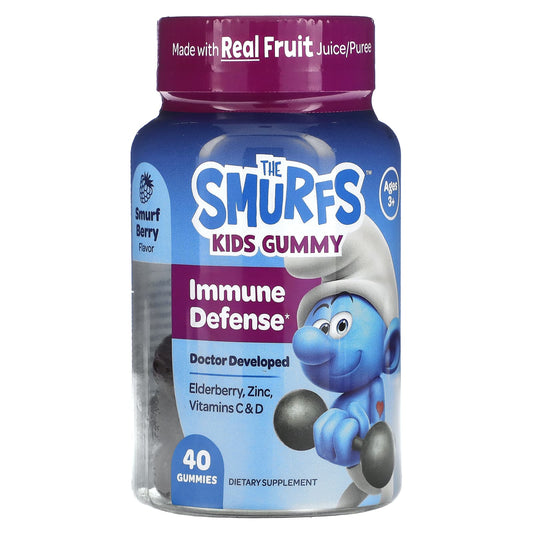 The Smurfs, Kids Gummy, Immune Defense, Ages 3+, Smurf Berry, 40 Gummies - Image 1