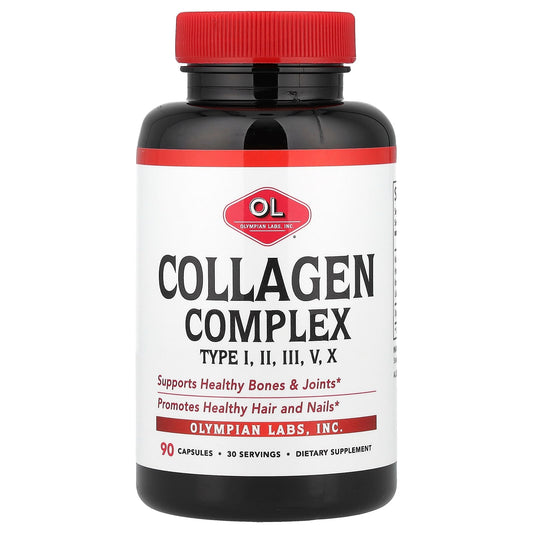 Olympian Labs, Collagen Complex Type I, II, III, V, X, 90 Capsules - Image 1