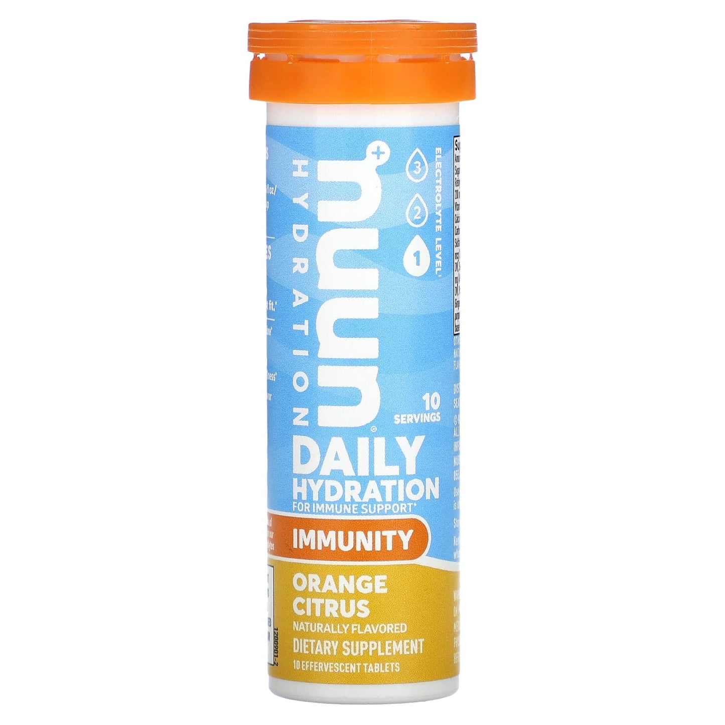 Nuun, Daily Hydration, For Immune Support, Orange Citrus, 10 Effervescent Tablets - Image 1