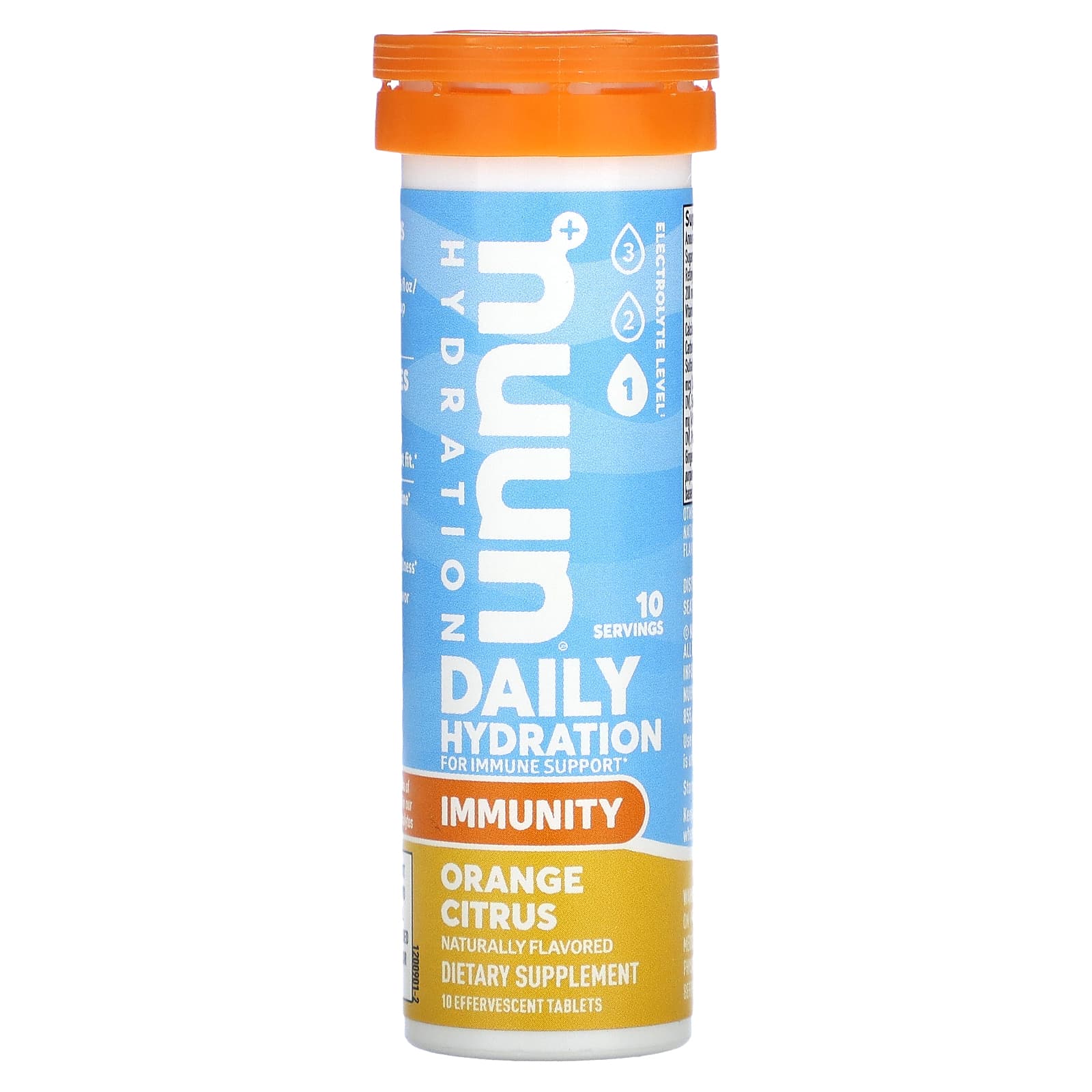 Nuun, Daily Hydration, For Immune Support, Orange Citrus, 10 Effervescent Tablets - Image 1