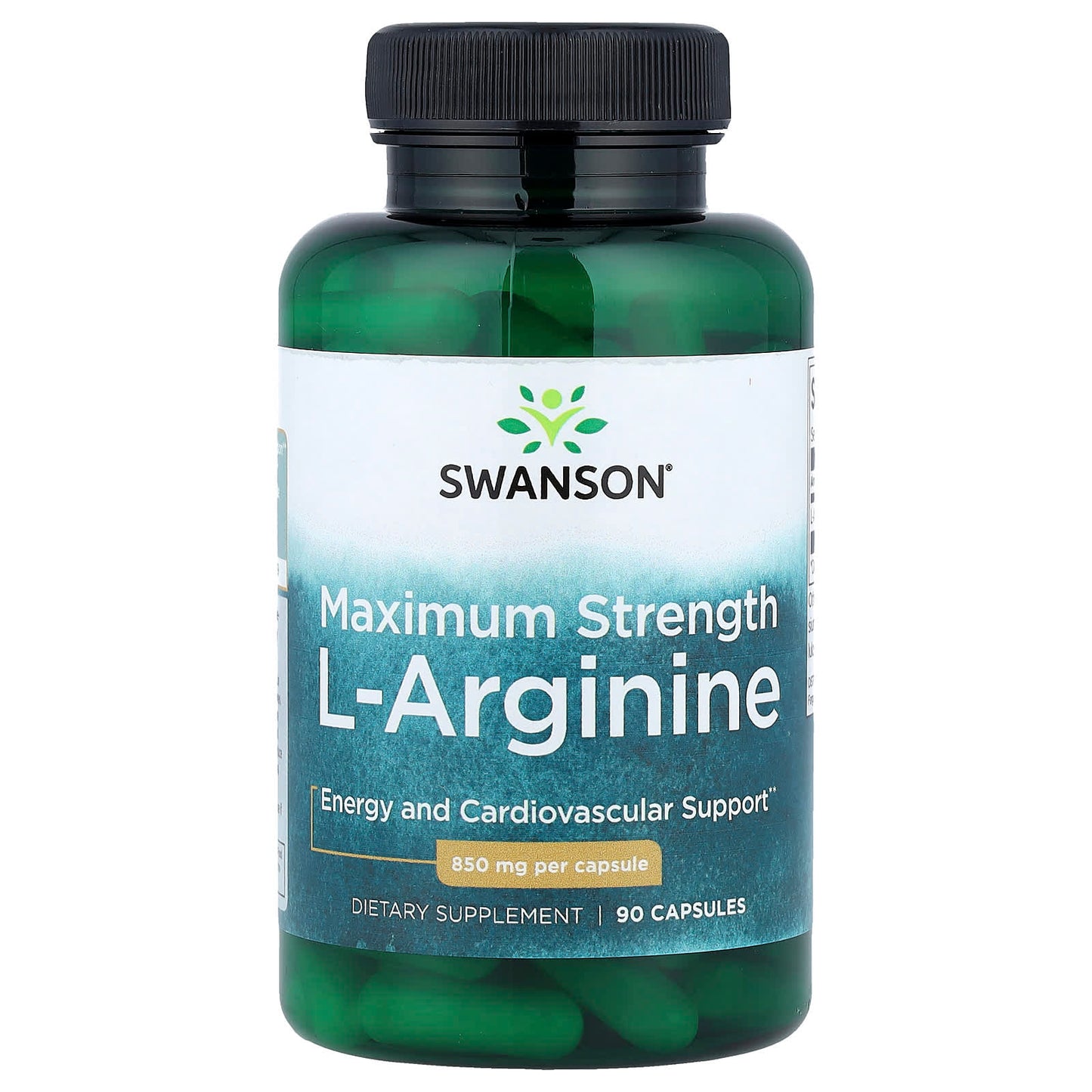 Swanson, L-Arginine, Maximum Strength, 850 mg, 90 Capsules - Image 1